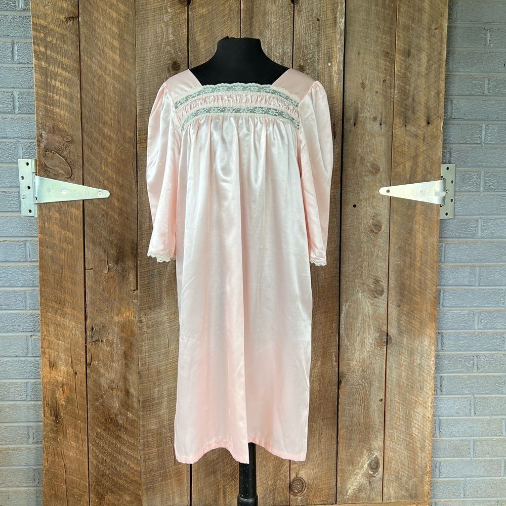 Deena Vintage Nightgown - Pink Silk Material